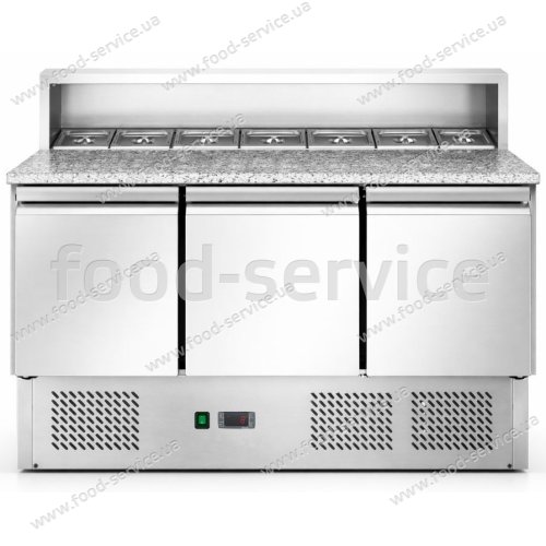 Саладета Hurakan HKN-PZLG3S 3-х дверна з гранітною поверхнею